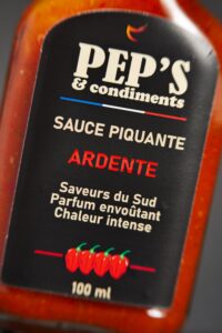 Sauce piquante artisanale française au piment habanero rouge