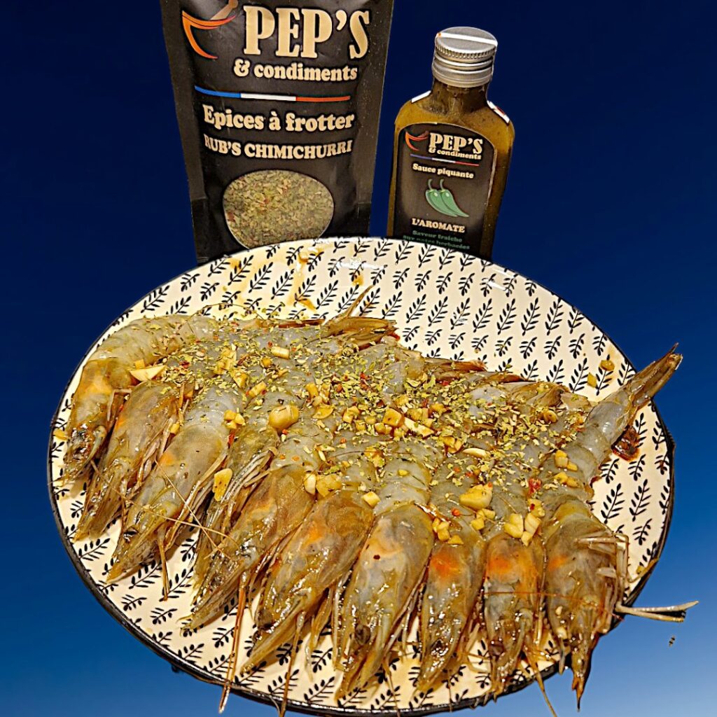 crevettes marinées au Rub Chimichurri